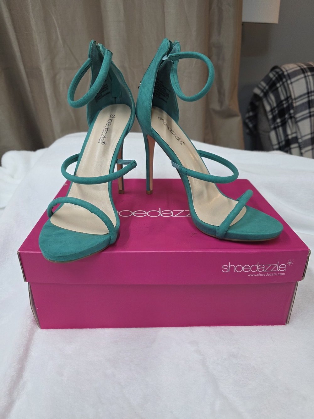 Shoe Dazzle Teal Strappy High Heel Sandals